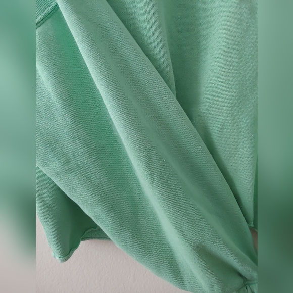 Aerie Fleece-Of-Mind Cropped Polo Sweater Top Mint Green Size Small - Picture 4 of 8